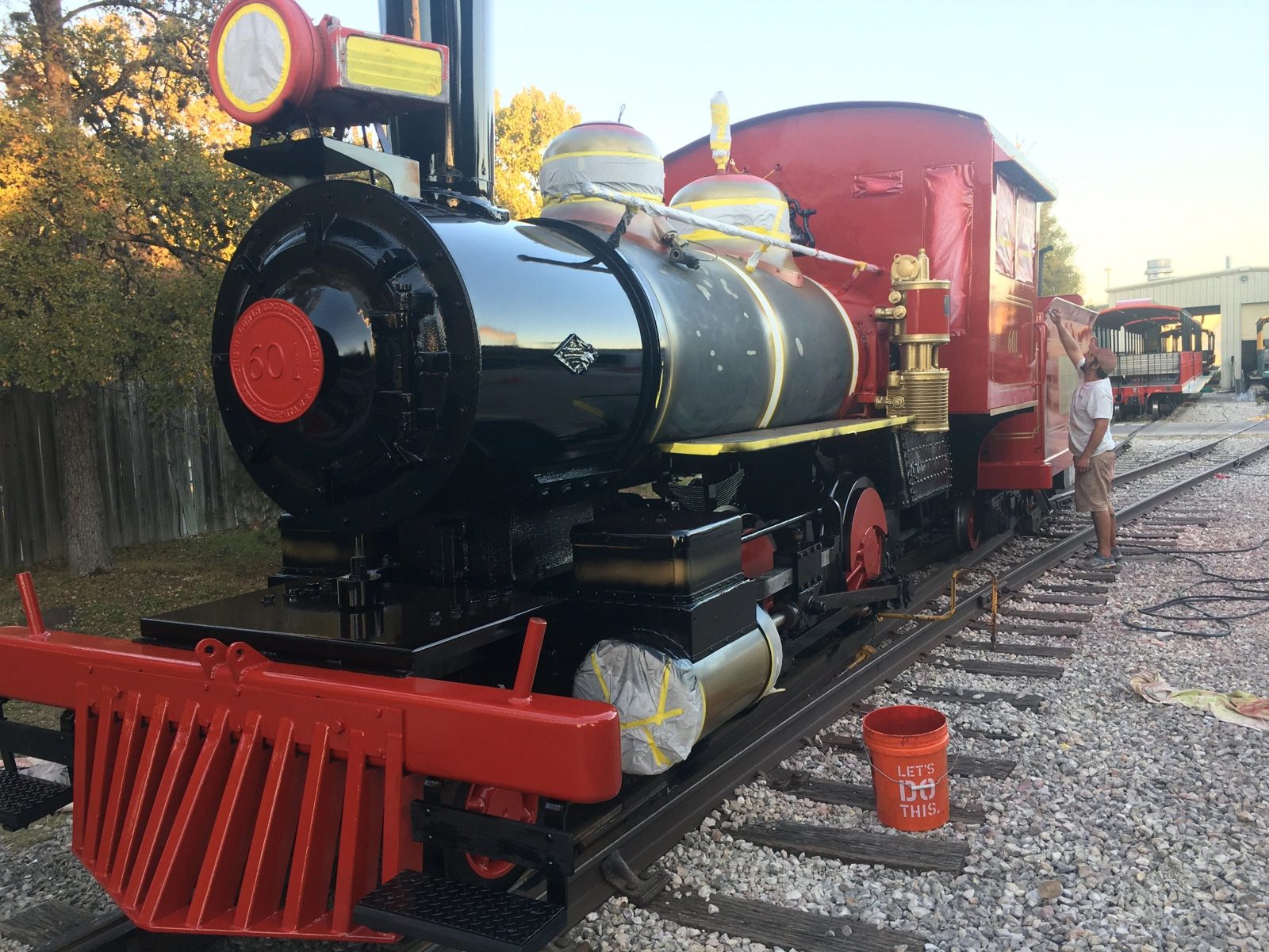 Refinished park train locomotive